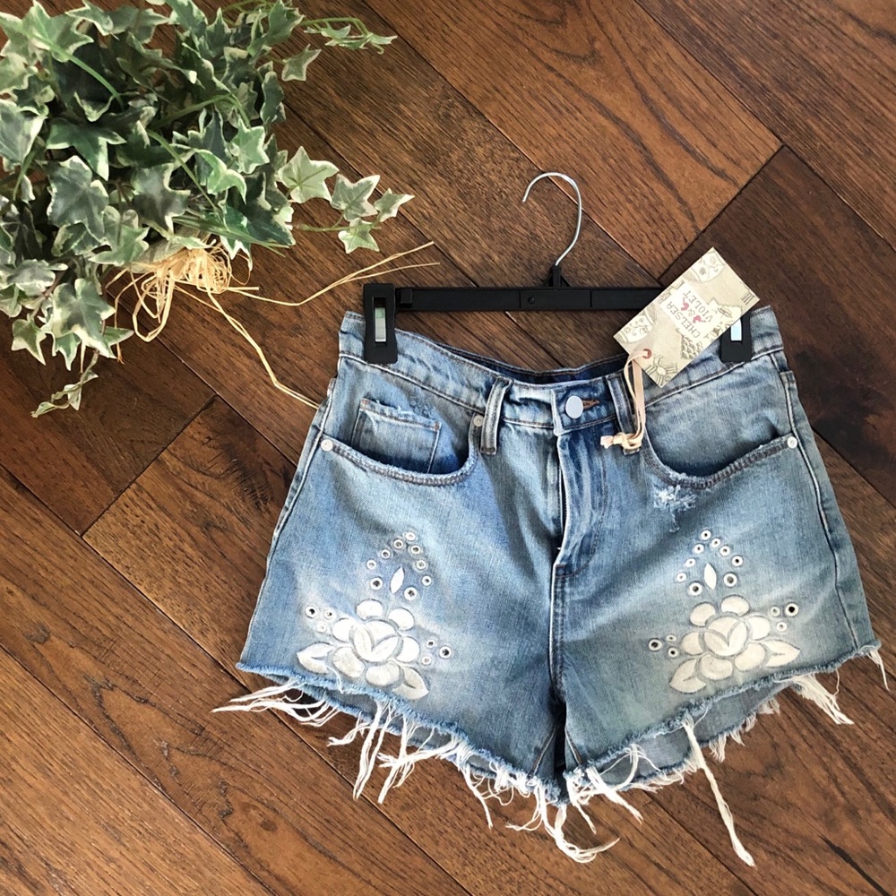 Chelsea & Violet High Waist Denim Shorts